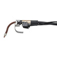Lincoln Magnum Innershield 350A FCAW-SS welding gun with 90° nozzle, 10 ft cable, and curved nozzle, shown on white. WeldingMart tool.