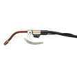 Lincoln Magnum Innershield 450A FCAW-SS welding gun, 45° curved nozzle, 15 ft, black handle, cables. Top flux-core tool.