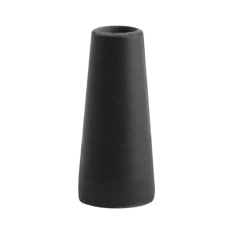 A matte black, conical vase with a smooth finish, inspired by the Lincoln Magnum PRO 100L & 175L Gasless Nozzle KP3084-1-B25, widens at the base and features a small round opening, displayed on a plain white background.