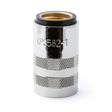 A cylindrical, silver Lincoln Magnum PRO 550A Heavy Duty Gas Nozzle Body (KP3582-1-B25, 25/pack) with knurled grips, engraved code “KP3582-1,” black ring, and brass interior shown on a plain white background.