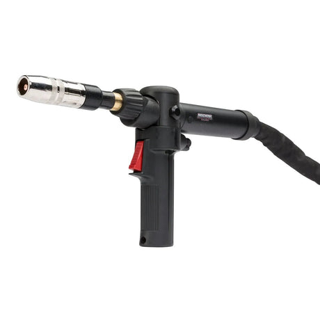 Lincoln Magnum PRO AL 25ft Air-Cooled MIG Spool Gun K3478-2, black handle, silver nozzle—premium welding tool at WeldingMart.