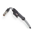 Lincoln Magnum PRO Barrel HDE 250 15 ft K4856-2 MIG welding gun with metallic nozzle, ribbed handle, and flexible cable.