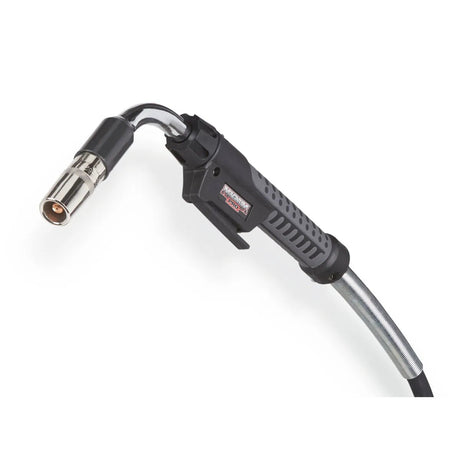 Lincoln Magnum PRO Barrel HDE 250 welding gun, 25 ft (K4856-4), black, metal nozzle, ridged handle, cable—welding tool accessory.