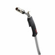 Lincoln Magnum PRO Curve 300 AL Push Gun welding tool, K466-6, with black handle, silver nozzle, and braided hose at WeldingMart.