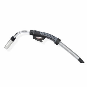 Lincoln Magnum PRO Curve HDE 350 Dual Schedule 15ft MIG torch K5298-2, curved nozzle, ergonomic handle, flexible cable for welding.