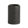 The Lincoln Magnum PRO Insulator 350A KP2773-2 is a cylindrical, solid black gun tube insulator with a beveled edge and matte, textured surface, designed for use with Lincoln Magnum PRO welding guns. It stands upright against a plain white background.