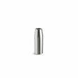 The Lincoln Magnum PRO Water-Cooled Gas Nozzle Thread-On, 1/8 in. Stickout, 1/2 in. ID KP4523-1-50S features a small cylindrical stainless steel design with a shiny finish and spatter-resistant tapered tip, shown upright on a white background.