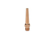 A Lincoln Magnum Tapered Submerged Arc Contact Tip - Severe Duty, 5/32 in (4 mm), KP5162-532, with a copper-colored, metallic finish and threaded hex base is shown upright against a plain white background. Pack of 10.