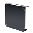 The Lincoln MAXsa 10 Mounting Bracket K2462-1 is a flat, rectangular black metal bracket with multiple holes and slots along the edges and an upward bent edge with a rectangular cutout for mounting hardware components.