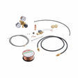 The Lincoln MIG Conversion Kit K610-2 includes two gauges, hoses, copper wire spool, connectors, torch tip, and metal fittings—perfect for those seeking a complete gas welding kit.