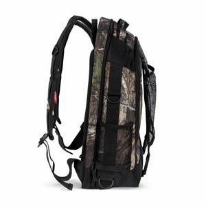 Lincoln Mossy Oak Country DNA Welders All-In-One Backpack K5273-1 for PPE or welding helmet, camo design, side view, WeldingMart.