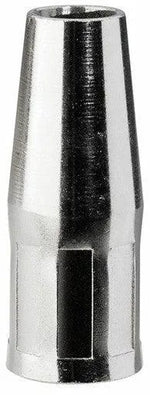 A shiny, metallic, cylindrical object with a tapered top and polished surface that reflects light. This is the Lincoln Magnum Pro MIG Wire Nozzle KH835, typically used for industrial or mechanical applications.