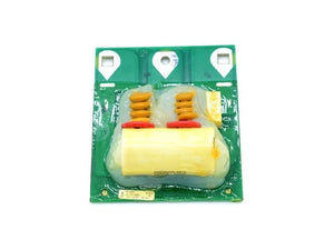 Lincoln L10121-3 BYPASS/STABILIZER PC board for Lincoln Welders DX450; welding equipment replacement part, green with coils.