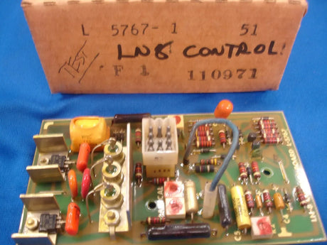 Lincoln L5767-1 Control PC Board for welders, shown with components and LNB Control box, ideal welding equipment replacement part.
