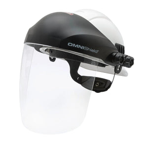 Lincoln OMNIShield K3752-1 welding face shield with clear visor, dual coating, ANSI Z87.1 safety helmet for welders’ protection.