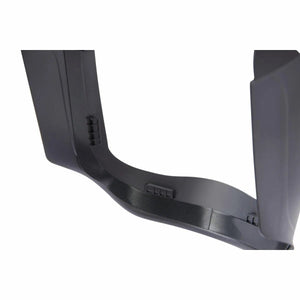 Lincoln OMNIShield PAPR Chin Guard KP5354-1 for welding helmets—black, curved, ridged plastic accessory for face shield protection.