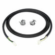 A black Lincoln Paralleling Kit cord for DC-600 (Codes <10500) and DC-1000 K1897-1 has exposed multi-colored wires on one end, a white connector on the other, and two silver conduit connectors with screws inside the coiled cord.