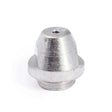 The Lincoln PCT-60 Nozzle KP2008-4B1 is a metallic, cone-shaped nozzle with a threaded base and small central hole, featuring a smooth, shiny surface with visible machining marks. Shown against a plain white background.