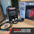 Lincoln Power MIG 211i Factory Demo Welder U6080-1 with cables, gauge, mask, box, and free cover—WeldingMart welding equipment.