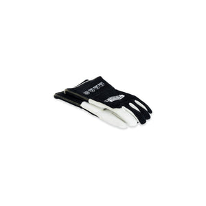 The Lincoln Premium A6 Cut TIG Welding Gloves XL K5536-XL feature a black cowhide top hand, white goatskin palm and fingers, a keystone thumb, black cowhide safety cuffs, Kevlar stitching and LINCOLN ELECTRIC branding.