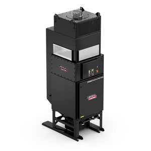 The Lincoln Prism Circulator 4000, 230V Input, Nano Filter K5140-2 is a tall black industrial fume extractor with vents, control panel, side handles, and sturdy frame featuring multiple compartments for efficient air filtration.