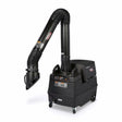 The Lincoln Prism Mobile with Mechanized Cleaning 10 ft MERV 16 Arc Sensor/Lamp Kit One-Pak K4384-6 is a black, wheeled fume extractor with a flexible hose, large nozzle, control panel, and visible Lincoln Electric branding.