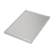 The Lincoln Prism Pre-Filter KP1673-6, a rectangular aluminum washable filter with a fine perforated grid and solid frame, is pictured lying flat on a white background—ideal as a DownFlex replacement or spark arrestor.