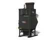 The Lincoln Prism® Compact (10 HP 4000 CFM) AD2455-4 is a robust, dark gray industrial fume extraction unit on metal legs with inlet up, vertical filter technology, cylindrical duct, control panel, vents, and thermal protection.