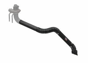 Lincoln Prism Wall Mount Fume Arm K1655-13, 13ft flexible, for welding ventilation, attached to vehicle exhaust system.
