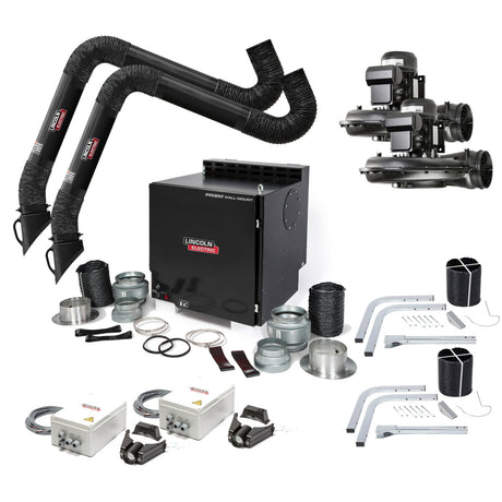 Lincoln Prism Wall Mount Mechanized Cleaning One Pak, Dual 10 ft. Arm, Arc Sensor K4468-7 - WeldingMart.com