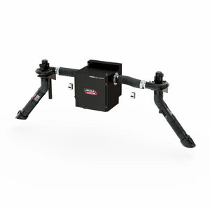 The Lincoln Prism Wall Mount Mechanized Cleaning One Pak (Starter K4468-14) features dual telescopic 5-8 ft. arms for weld fume extraction and is shown against a white background with the Lincoln Electric logo visible.