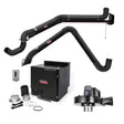 A Lincoln Prism Wall Mount Mechanized Cleaning One Pak (K4468-10) with a single 13 ft. arm, 14 ft. extension, control panel, hoses, clamps, circular adapters, self-cleaning filter unit, and separate fan is shown on a white background.