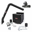 Lincoln Prism Wall Mount Mechanized Cleaning One Pak K4468-8 for welding, with 13 ft. arm, fan, filter, hoses, remote on white.