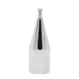 The Lincoln PT012 Tip 1/8 in (3.2 mm) Round KP52028-1 is a shiny, metallic, cone-shaped tip with a cylindrical base and narrow tube, made from wear-resistant alloy. Its reflective surface is shown against a plain white background.
