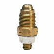 A brass Schrader valve core with threaded body, hexagonal nut section, and a small protruding tip—ideal for tires or other pressurized systems—pairs well with Precision TIG setups or integration into an air-cooled TIG torch. Isolated on a white background.