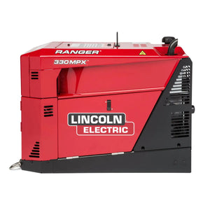Lincoln Ranger 330MPX Engine Driven Welder Kohler K3459-1, pro welding equipment with side vents, control panel on white background.