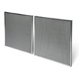 The Lincoln Spark Arrestor Set of 2 for DownFlex 100-NF, 200-M, and 400-MS/A (KP2752-12) features silver-framed rectangular mesh filters standing upright side by side, showcasing flat surfaces and thin metallic edges against a white background.