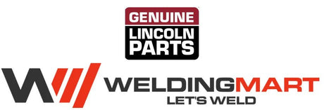 Logo with GENUINE LINCOLN PARTS and Lincoln OEM Spring 9ST10247-8 in a red and black box above the WeldingMart logo, which features a stylized red and black W and the text WELDINGMART LETS WELD in black and red.
