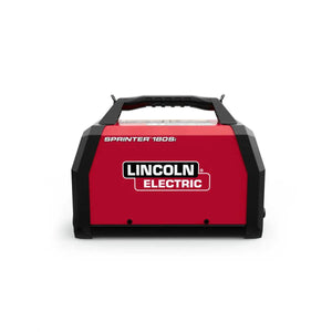 Lincoln Sprinter 180Si K5453-1 portable welder, red and black, welding equipment with handle, front view on white background.