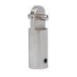 The Lincoln ST08 Tip, Tack Weld Fillet KP52043-1 is a cylindrical metal component with a vertical slot and horizontal pin across the top, plus a small hex screw hole near the base, suitable for use as a mechanical linkage or connector.