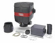 The Lincoln STATIFLEX 400-MS Base Unit (K1742-1) is shown with its black and red main unit, plus smaller components, cables, rings, and mounting accessories neatly arranged on a white background.
