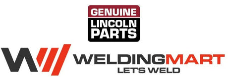 WeldingMart logo with “LET’S WELD”, stylized W, and “GENUINE LINCOLN PARTS” badge for L19219 tank welding equipment.