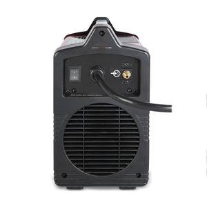 Lincoln Tomahawk 30 AIR plasma cutter rear view with 10' hand torch, mesh grille, power switch, cord, and top handle—WeldingMart.