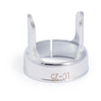 The Lincoln Tomahawk LC25 Spacer KP2842-5 is a shiny, metallic circular tool with two parallel prongs and an open slot. “LC-25” is marked in gold on the side. Designed for Tomahawk 375 AIR plasma cutter consumables. Shown on a plain white background.