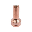 A cylindrical copper nozzle or electrode, compatible with Lincoln plasma consumables and Tomahawk 625, features a rounded top and a wider base, standing upright on a white background. Ideal for precise plasma cutting applications.