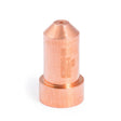 The Lincoln Tomahawk LC65 Nozzle, 60A (5/pack) KP2844-4 is a copper-colored, cylindrical plasma cutting nozzle with a conical tip and Tomahawk 1000 engraving, designed for precise cuts.