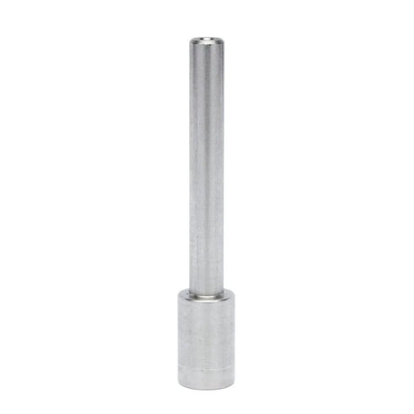 The Lincoln TX03 Extension Tip, 3 in. (76 mm) KP52055-1 features a metal cylindrical design with a thicker base and narrower shaft, smooth metallic surface with no markings, displayed vertically centered on a white background.