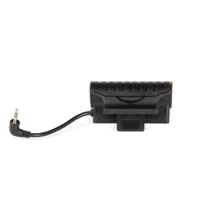 The Lincoln VIKING 2450 ADV LED Light Kit - KP5245-1 is a black device with a textured grip, rectangular base, and right-angle 3.5mm audio cable—perfect as a welding helmet light. Shown on a plain white background.