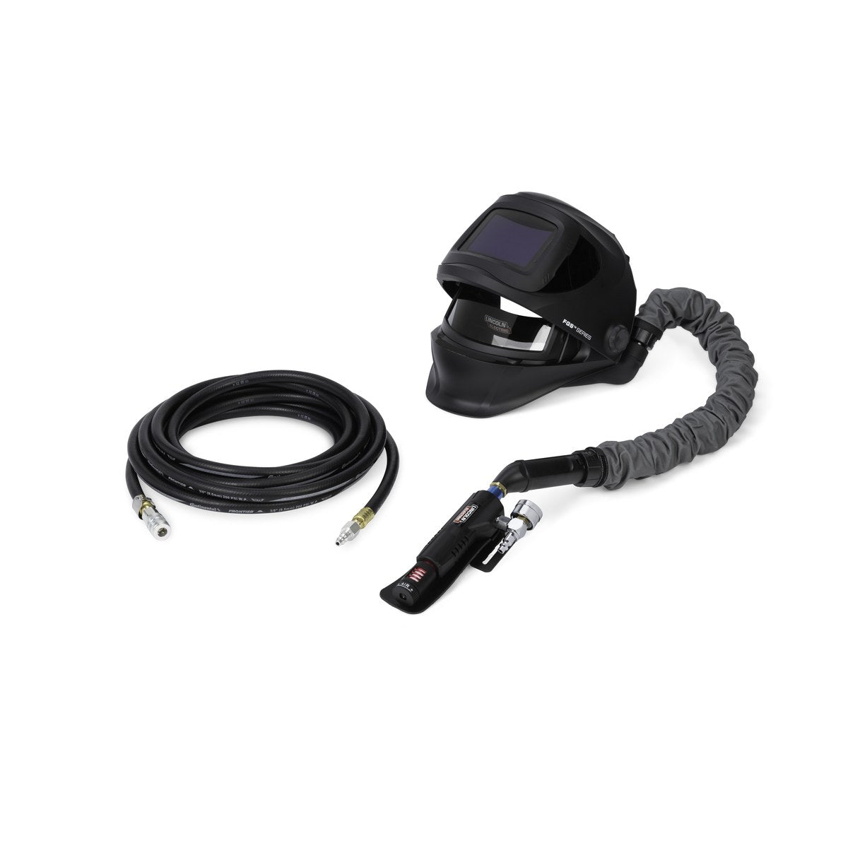 Lincoln VIKING 3250D FGS SAR supplied air respirator K5443-2 with helmet, air regulator and 25 foot industrial interchange input hose - view 2