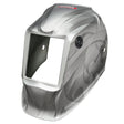 Lincoln VIKING 3350/2450 Heavy Metal KP4581-1 silver welding helmet shell, impact-resistant face guard, large view window.